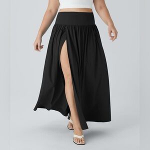 HALARA Black Maxi Skirt with Slit
